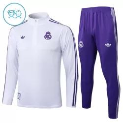 Real Madrid Kvart-Zip Trenings Collegegenser Barn 2025-26 Hvit Real Madrid Kvart-Zip Trenings Collegegenser Barn 2025-26 Hvit