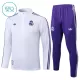 Real Madrid Kvart-Zip Trenings Collegegenser Barn 2025-26 Hvit Real Madrid Kvart-Zip Trenings Collegegenser Barn 2025-26 Hvit
