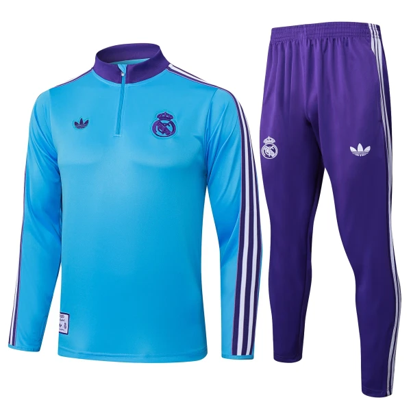 Real Madrid Kvart-Zip Trenings Collegegenser Herre 2025-26 Blå Real Madrid Kvart-Zip Trenings Collegegenser Herre 2025-26 Blå