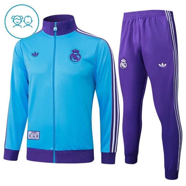 Real Madrid Treningsjakkedresser Barn 2025-26 Blå Real Madrid Treningsjakkedresser Barn 2025-26 Blå