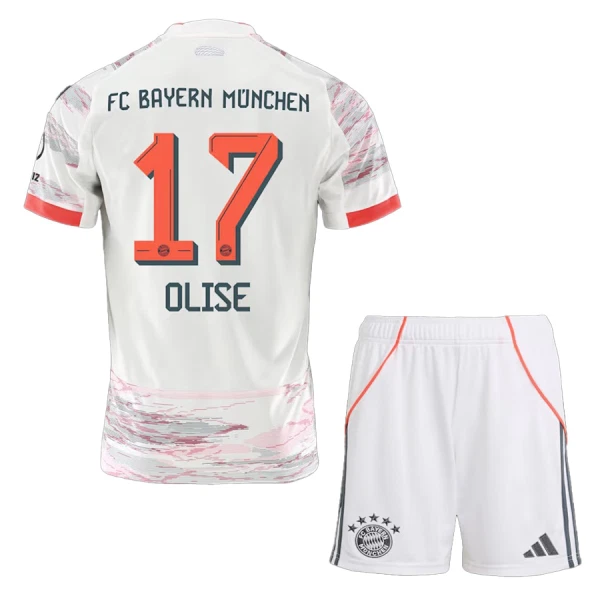 FC Bayern München Olise 17 Bortedrakt Barn 2025-26 - med Bukse FC Bayern München Olise 17 Bortedrakt Barn 2025-26 - med Bukse
