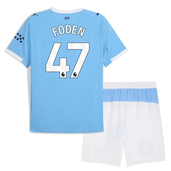 Manchester City Foden 47 Hjemmedrakt Barn 2025-26 - med Bukse Manchester City Foden 47 Hjemmedrakt Barn 2025-26 - med Bukse