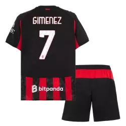 AC Milan Gimenez 7 Hjemmedrakt Barn 2025-26 - med Bukse AC Milan Gimenez 7 Hjemmedrakt Barn 2025-26 - med Bukse