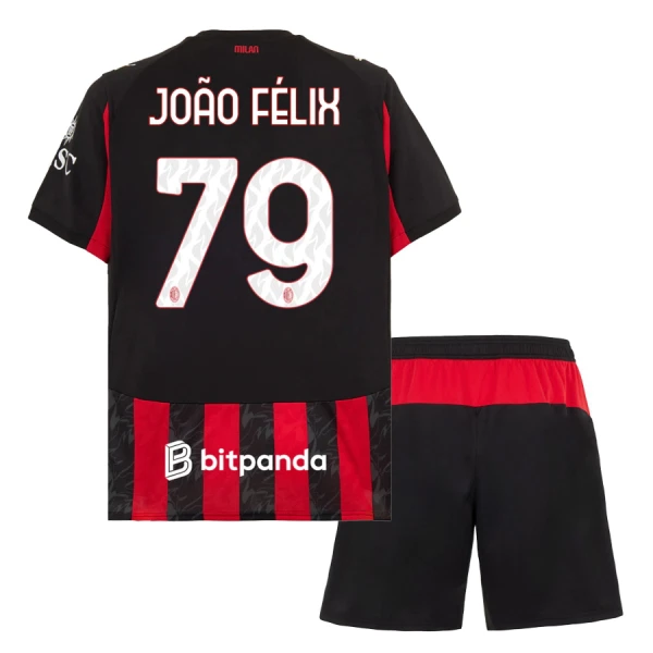 AC Milan João Félix 79 Hjemmedrakt Barn 2025-26 - med Bukse AC Milan João Félix 79 Hjemmedrakt Barn 2025-26 - med Bukse