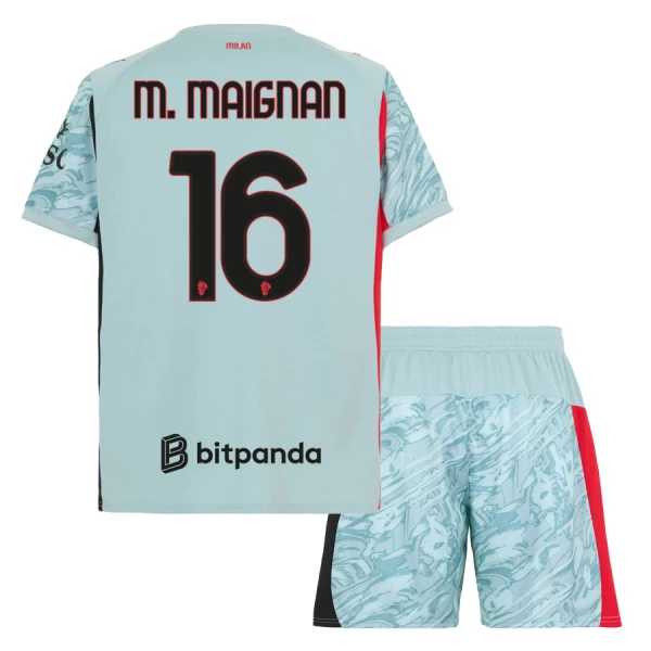 AC Milan M. Maignan 16 Keeper Drakt Barn 2025-26 Blå AC Milan M. Maignan 16 Keeper Drakt Barn 2025-26 Blå