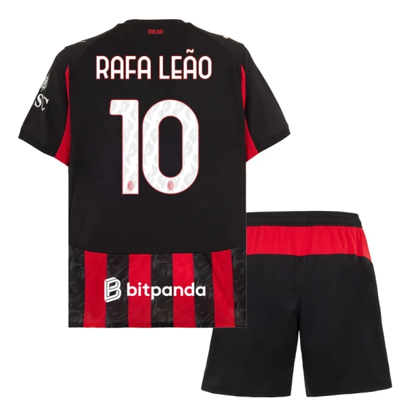AC Milan Rafael Leao 10 Hjemmedrakt Barn 2025-26 - med Bukse AC Milan Rafael Leao 10 Hjemmedrakt Barn 2025-26 - med Bukse