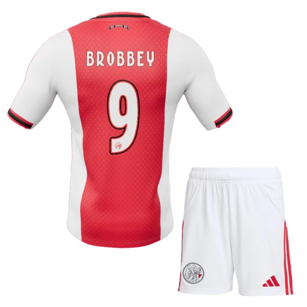 Ajax Amsterdam Brobbey 9 Hjemmedrakt Barn 2025-26 - med Bukse Ajax Amsterdam Brobbey 9 Hjemmedrakt Barn 2025-26 - med Bukse