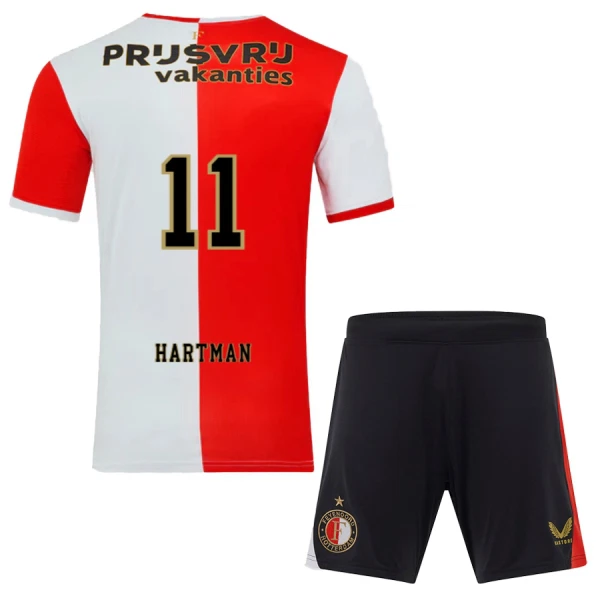 Feyenoord Rotterdam Hartman 11 Hjemmedrakt Barn 2025-26 - med Bukse Feyenoord Rotterdam Hartman 11 Hjemmedrakt Barn 2025-26 - med Bukse