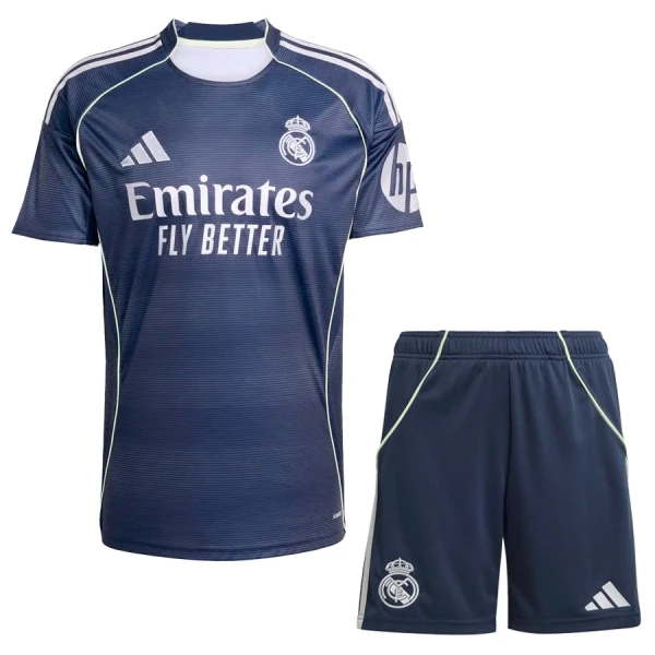 Real Madrid Bortedrakt Barn 2025-26 - med Bukse Real Madrid Bortedrakt Barn 2025-26 - med Bukse