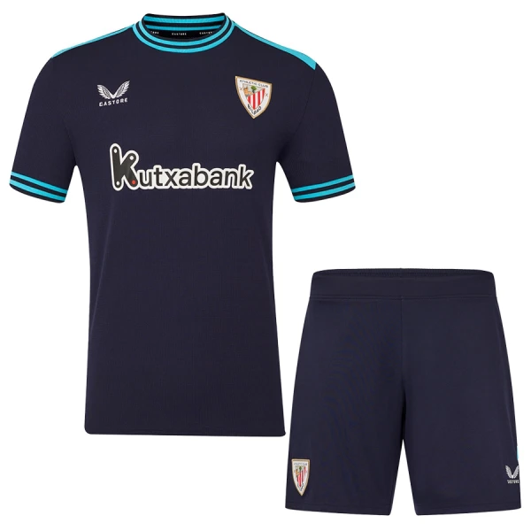 Athletic Bilbao Bortedrakt Barn 2025-26 - med Bukse Athletic Bilbao Bortedrakt Barn 2025-26 - med Bukse