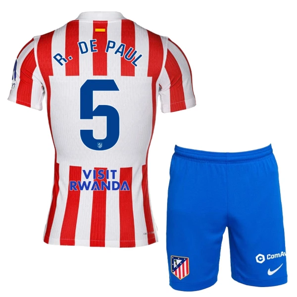 Atlético Madrid R. De Paul 5 Hjemmedrakt Barn 2025-26 - med Bukse