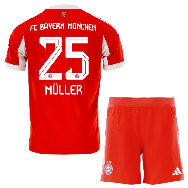 FC Bayern München Thomas Müller 25 Hjemmedrakt Barn 2025-26 - med Bukse FC Bayern München Thomas Müller 25 Hjemmedrakt Barn 2025-26 - med Bukse