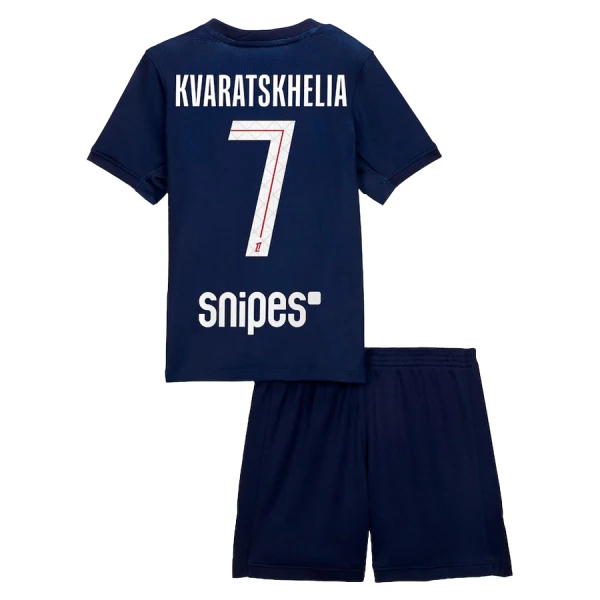 Paris Saint-Germain Kvaratskhelia 7 Hjemmedrakt Barn 2025-26 - med Bukse