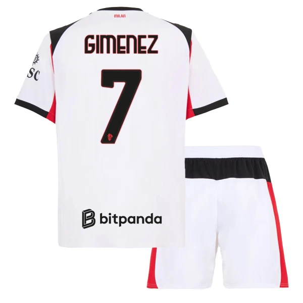 AC Milan Gimenez 7 Bortedrakt Barn 2025-26 - med Bukse AC Milan Gimenez 7 Bortedrakt Barn 2025-26 - med Bukse