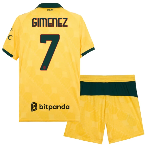 AC Milan Gimenez 7 Tredjedrakt Barn 2025-26 - med Bukse AC Milan Gimenez 7 Tredjedrakt Barn 2025-26 - med Bukse
