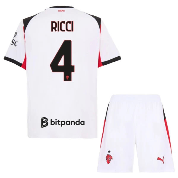 AC Milan Ricci 4 Bortedrakt Barn 2025-26 - med Bukse AC Milan Ricci 4 Bortedrakt Barn 2025-26 - med Bukse