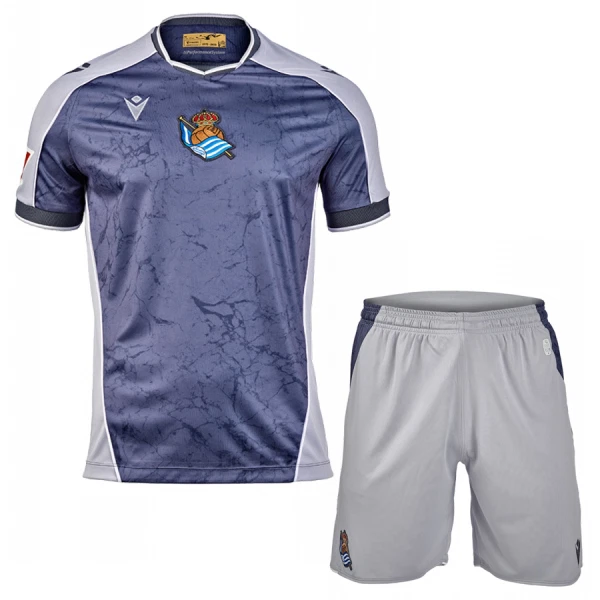 Real Sociedad Bortedrakt Barn 2025-26 - med Bukse Real Sociedad Bortedrakt Barn 2025-26 - med Bukse