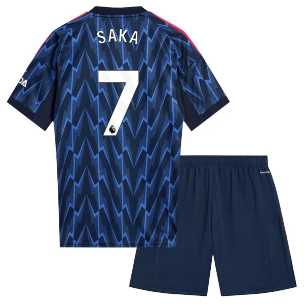 Arsenal Saka 7 Bortedrakt Barn 2025-26 - med Bukse Arsenal Saka 7 Bortedrakt Barn 2025-26 - med Bukse