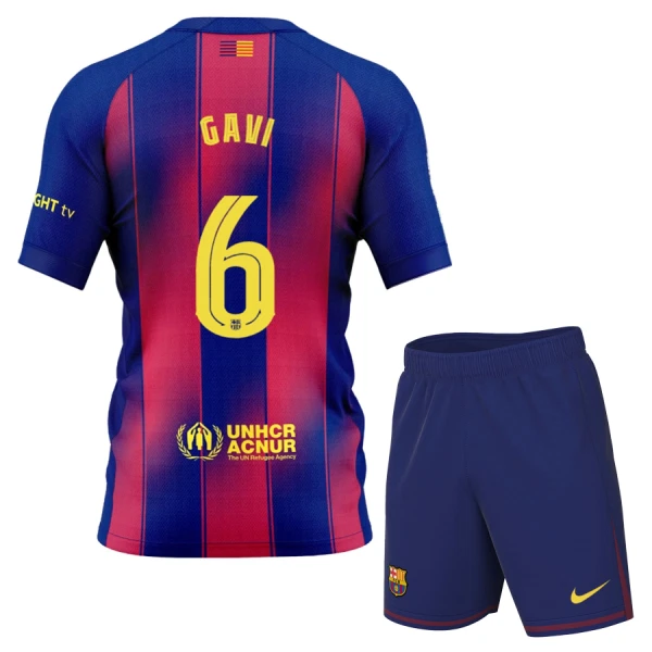 FC Barcelona Gavi 6 Hjemmedrakt Barn 2025-26 - med Bukse FC Barcelona Gavi 6 Hjemmedrakt Barn 2025-26 - med Bukse