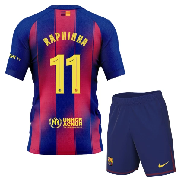 FC Barcelona Raphinha 11 Hjemmedrakt Barn 2025-26 - med Bukse FC Barcelona Raphinha 11 Hjemmedrakt Barn 2025-26 - med Bukse