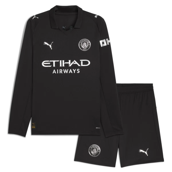 Manchester City Bortedrakt Barn 2025-26 Langermet - med Bukse Manchester City Bortedrakt Barn 2025-26 Langermet - med Bukse