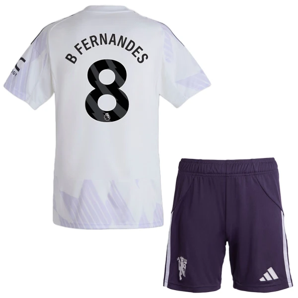 Manchester United Bruno Fernandes 8 Bortedrakt Barn 2025-26 - med Bukse Manchester United Bruno Fernandes 8 Bortedrakt Barn 2025-26 - med Bukse