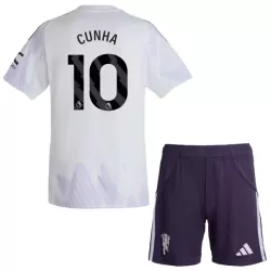 Manchester United Cunha 10 Bortedrakt Barn 2025-26 - med Bukse Manchester United Cunha 10 Bortedrakt Barn 2025-26 - med Bukse