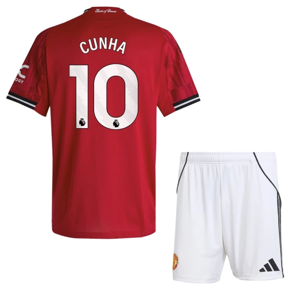 Manchester United Cunha 10 Hjemmedrakt Barn 2025-26 - med Bukse Manchester United Cunha 10 Hjemmedrakt Barn 2025-26 - med Bukse