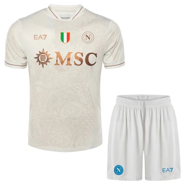 SSC Napoli Bortedrakt Barn 2025-26 - med Bukse SSC Napoli Bortedrakt Barn 2025-26 - med Bukse