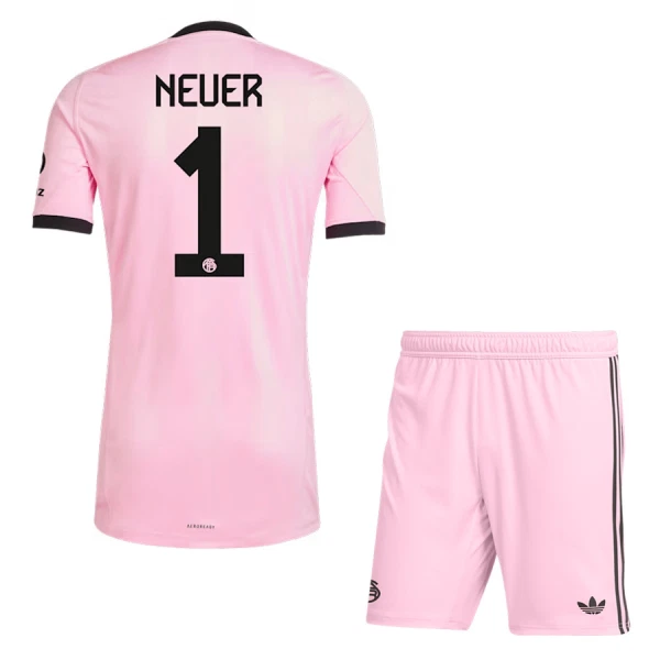 FC Bayern München Neuer 1 Keeper Drakt Barn 2025-26 Rosa FC Bayern München Neuer 1 Keeper Drakt Barn 2025-26 Rosa