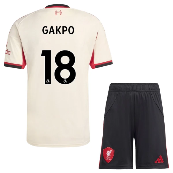 Liverpool Gakpo 18 Bortedrakt Barn 2025-26 - med Bukse Liverpool Gakpo 18 Bortedrakt Barn 2025-26 - med Bukse