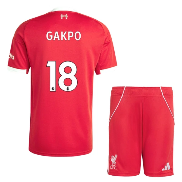 Liverpool Gakpo 18 Hjemmedrakt Barn 2025-26 - med Bukse Liverpool Gakpo 18 Hjemmedrakt Barn 2025-26 - med Bukse