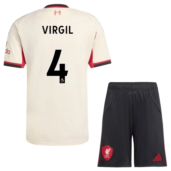 Liverpool Virgil 4 Bortedrakt Barn 2025-26 - med Bukse Liverpool Virgil 4 Bortedrakt Barn 2025-26 - med Bukse