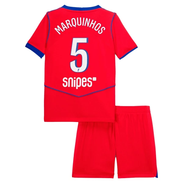 Paris Saint-Germain Marquinhos 5 Tredjedrakt Barn 2025-26 - med Bukse Paris Saint-Germain Marquinhos 5 Tredjedrakt Barn 2025-26 - med Bukse