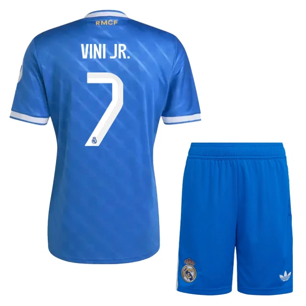 Real Madrid Vini JR 7 Tredjedrakt Barn 2025-26 - med Bukse Real Madrid Vini JR 7 Tredjedrakt Barn 2025-26 - med Bukse