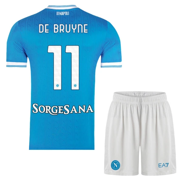 SSC Napoli De Bruyne 11 Hjemmedrakt Barn 2025-26 - med Bukse SSC Napoli De Bruyne 11 Hjemmedrakt Barn 2025-26 - med Bukse