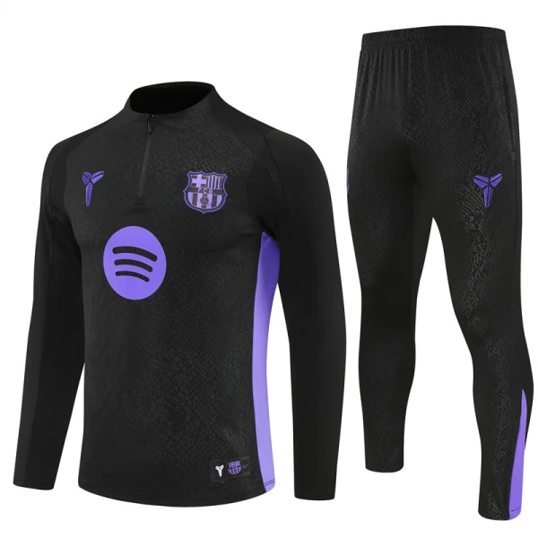 FC Barcelona Kvart-Zip Trenings Collegegenser Herre 2025-26 Svart