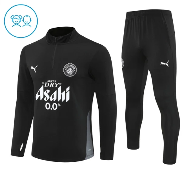 Manchester City Kvart-Zip Trenings Collegegenser Barn 2025-26 Svart