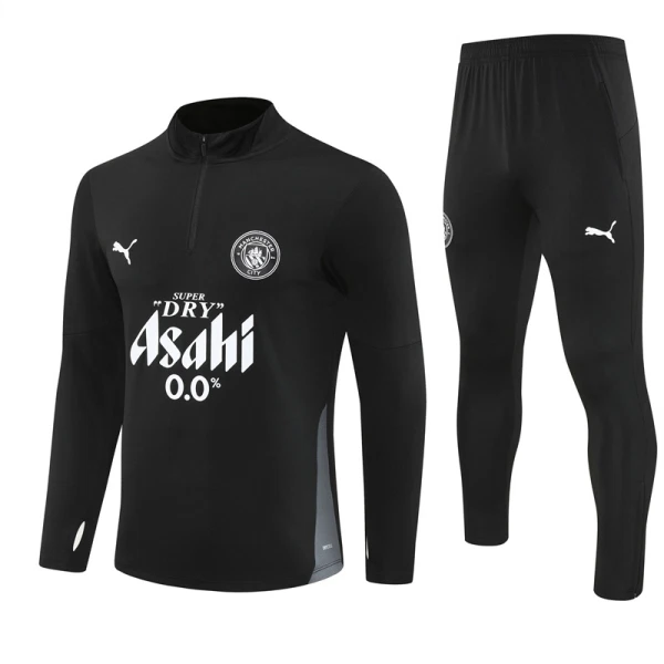 Manchester City Kvart-Zip Trenings Collegegenser Herre 2025-26 Svart