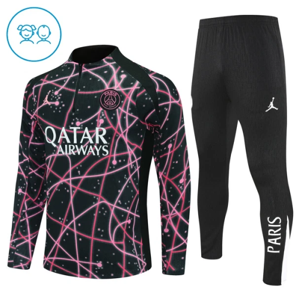 Paris Saint-Germain Kvart-Zip Trenings Collegegenser Barn 2025-26 Svart