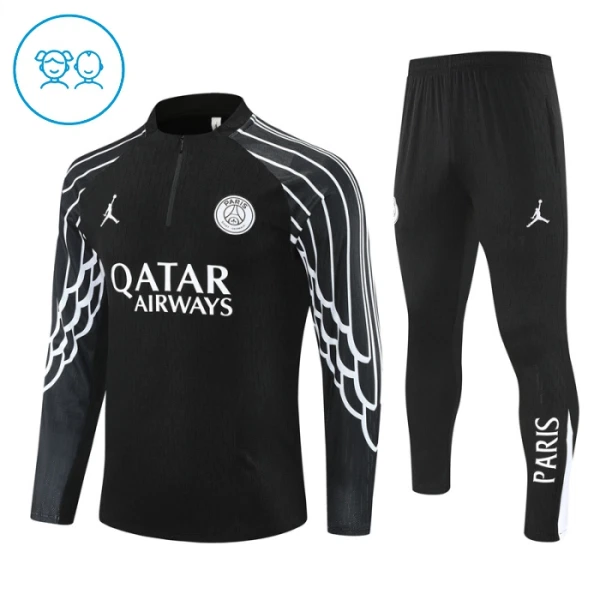 Paris Saint-Germain Kvart-Zip Trenings Collegegenser Barn 2025-26 Svart