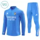 Real Madrid Kvart-Zip Trenings Collegegenser Barn 2025-26 Blå
