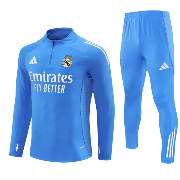 Real Madrid Kvart-Zip Trenings Collegegenser Herre 2025-26 Blå
