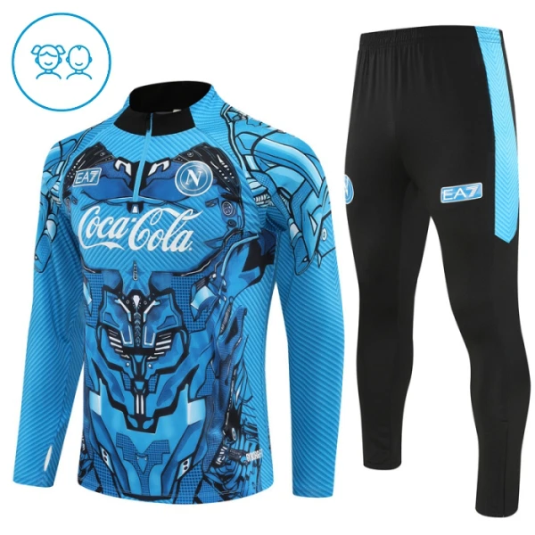 SSC Napoli Kvart-Zip Trenings Collegegenser Barn 2025-26 Blå