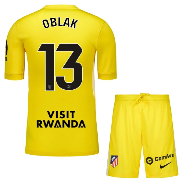 Atlético Madrid Oblak 13 Keeper Drakt Barn 2025-26 Gul