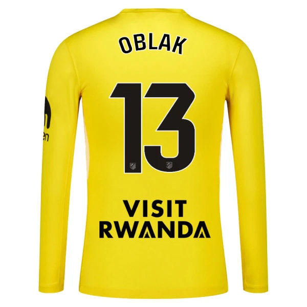 Atlético Madrid Oblak 13 Keeper Drakt Herre 2025-26 Langermet Gul