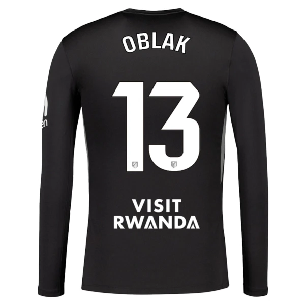 Atlético Madrid Oblak 13 Keeper Drakt Herre 2025-26 Langermet Svart