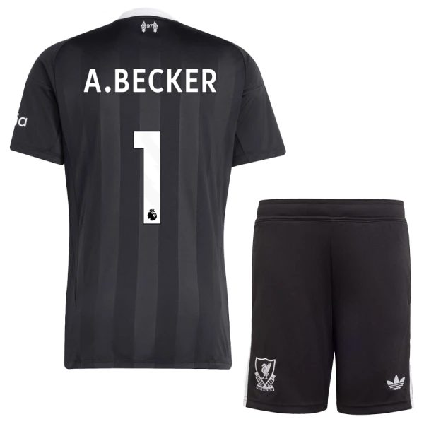 Liverpool A. Becker 1 Keeper Drakt Barn 2025-26 Svart