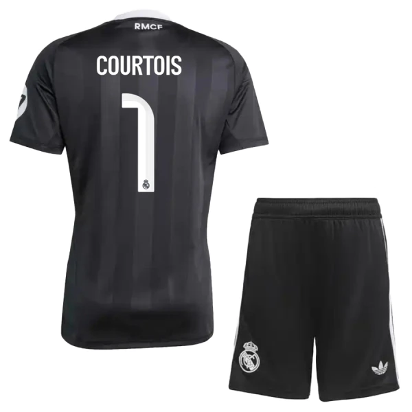 Real Madrid Courtois 1 Keeper Drakt Barn 2025-26 Svart