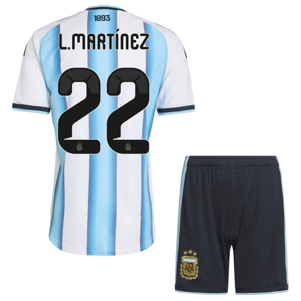 Argentina Lautaro Martinez 22 Hjemmedrakt Barn VM 2026 - med Bukse